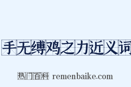 手无缚鸡之力近义词是什么意思的图片
